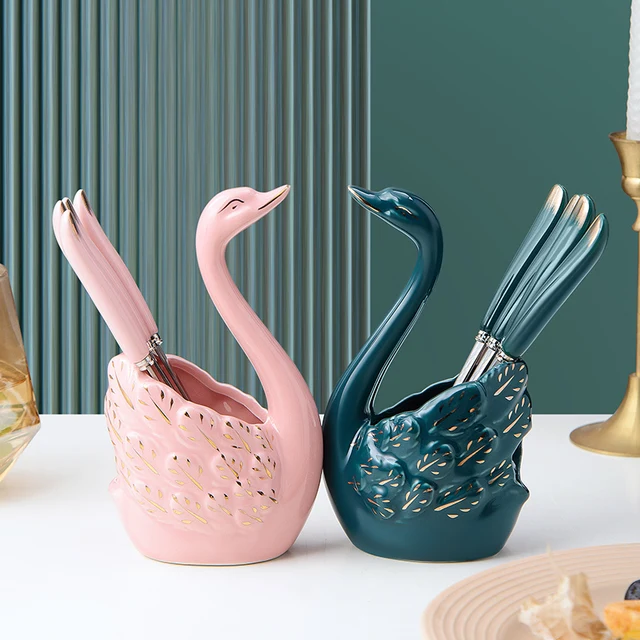 Yhb 6 Dcs Fruit Fork Kerámia Edényekkel ， Sus304 Rozsdamentes Acél Otthoni Party Desszert Villa Szép Gyümölcs Villák Asztali Edények - Image 4