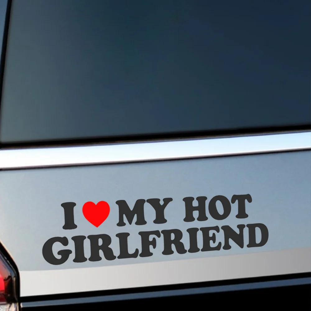 Heartwarming 'I Love My Hot Girlfriend' Vinyl Bumper Sticker - Waterproof & Humorous Decal