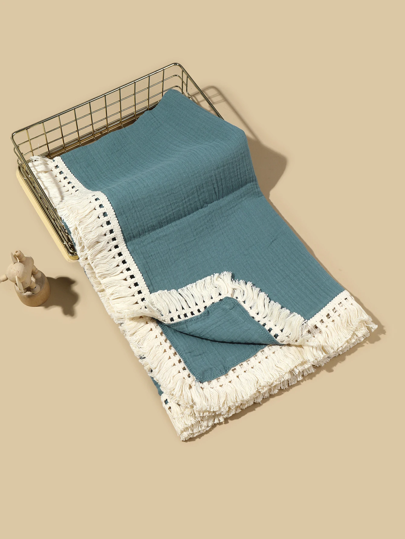 Newborn Baby Cotton Muslin Swaddle Blankets Tassel Receiving Blanket New Born Swaddle Wrap Infant Sleeping Quilt Bed Cover 2