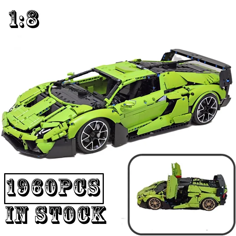 

New MOC-101956 Sc18 in scale 1:8 Supercar Racing Car Vehicle Sports Model Technical Building Blocks Brick Toy Kid Birthday Gifts