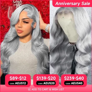Body Wave Silver Grey Color Lace Front Human Hair Wigs 13x6 Hd Lace Frontal Wig Human Hair 100% Vietnamese Colored Wigs On sale