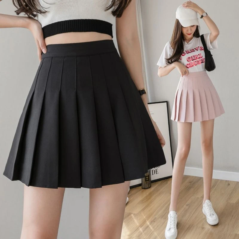 

Autumn New Korean Skirt Shorts Women High Waist Sexy Mini Skirt School Short Pleated Kawaii Japanese Pink Skirt Female Spring