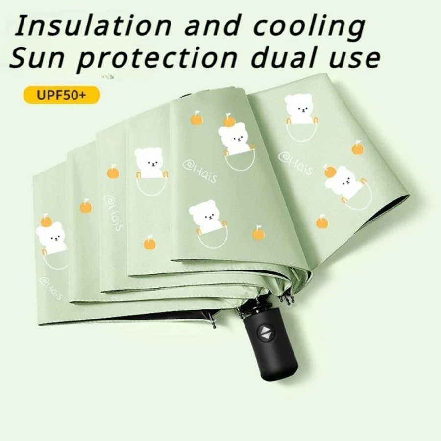 Портативный складной зонт для женщин с автоматической защитой от ветра, прочный, устойчивый к дождю