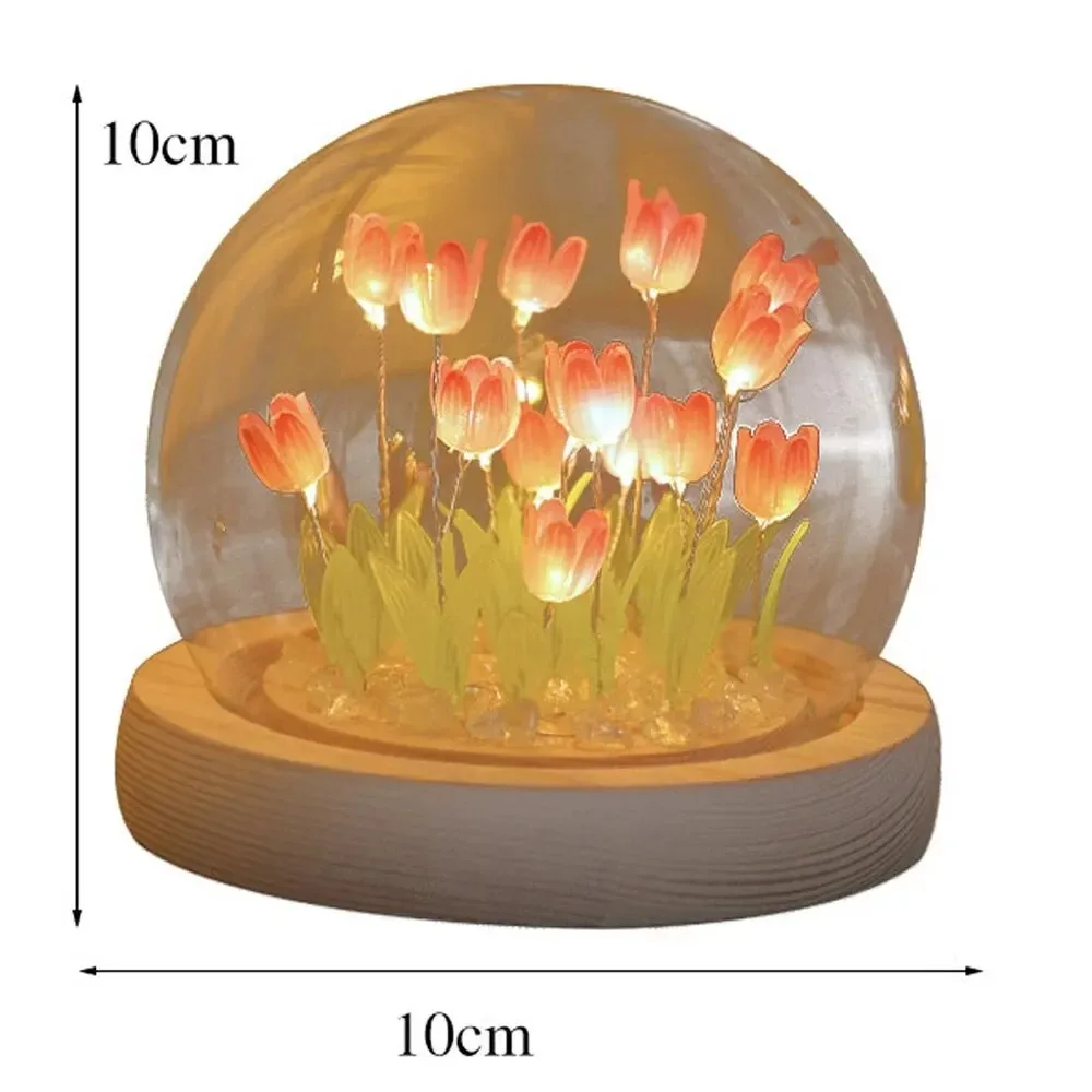 Artificial Tulip Flower Night Light LED Bedside Lamp Bedroom Decor Christmas Birthday Gifts Table Artificial Plants Artificial Flowers Artificial Flower Bouquet