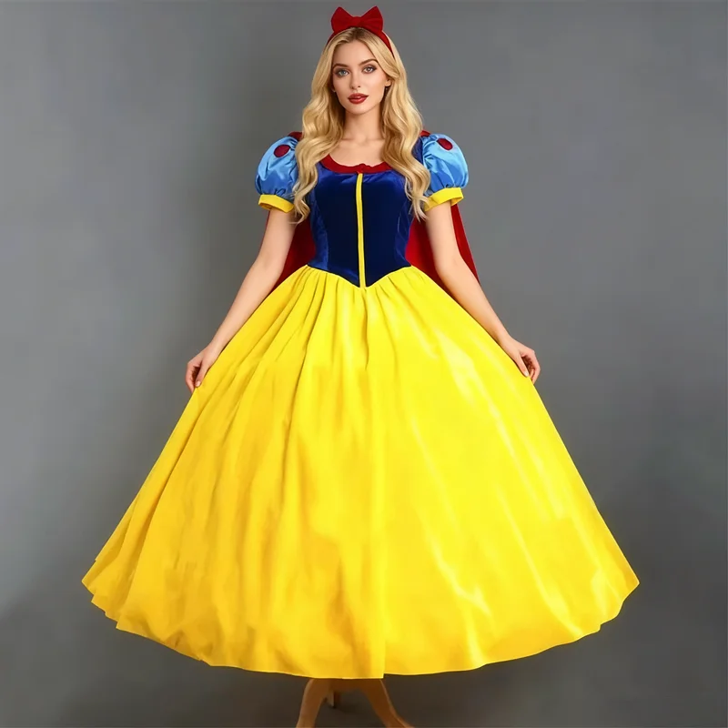 Adult Cosplay Dress Snow White Girl Princess Dress Women Adult Cartoon Princess Snow White Halloween Party Costume
