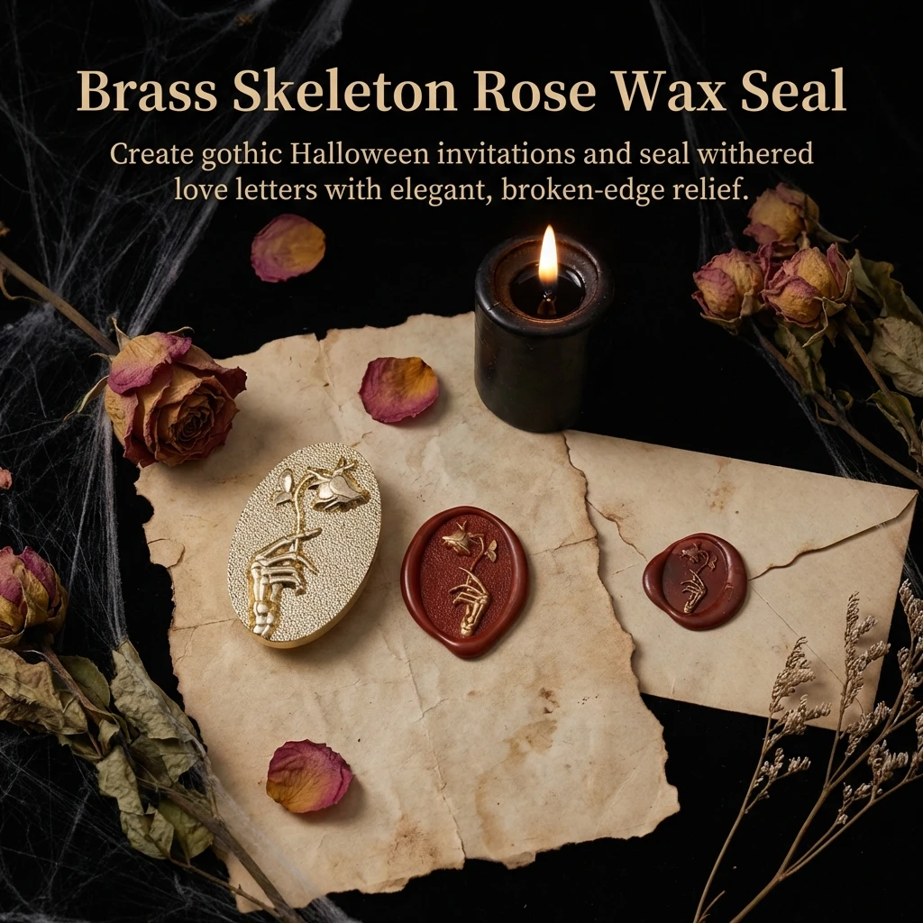 할로윈 황동 왁스 씰 스탬프 수제 각인 씰 헤드 지름 3cm 봉투, 선물 포장, 파티 장