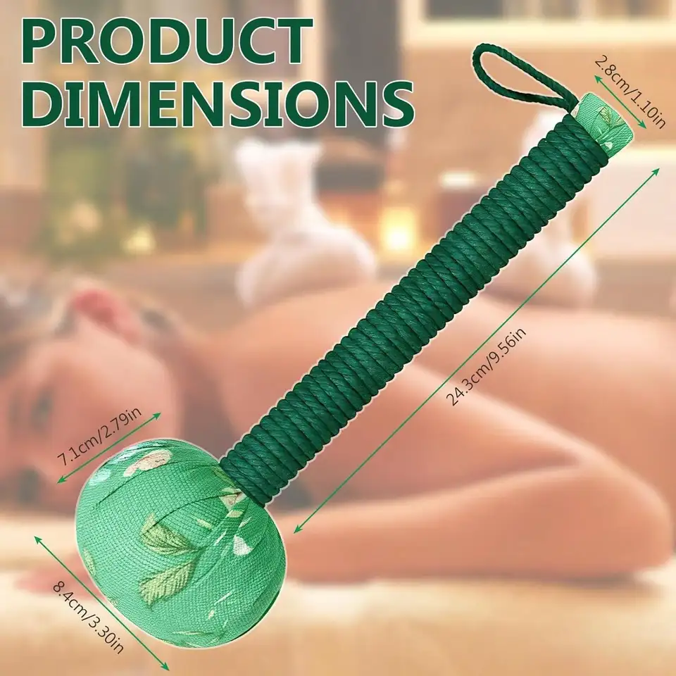 Marteau de massage en absinthe à long manche pour drainage lymphatique - Massage manuel complet du corps et du dos, réduction du stress, nylon_voghion.com