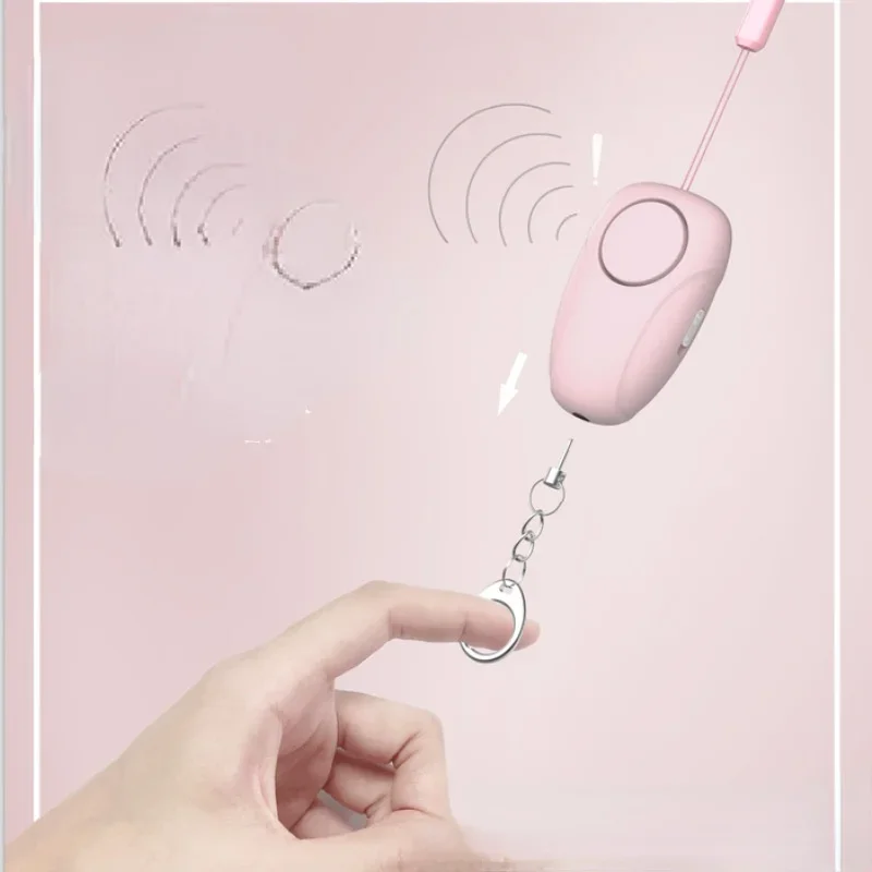 여아용 호신 키체인 알람, 120dB 보안 보호 경고, 개인 안전 비명 소리 큰 비상 경보