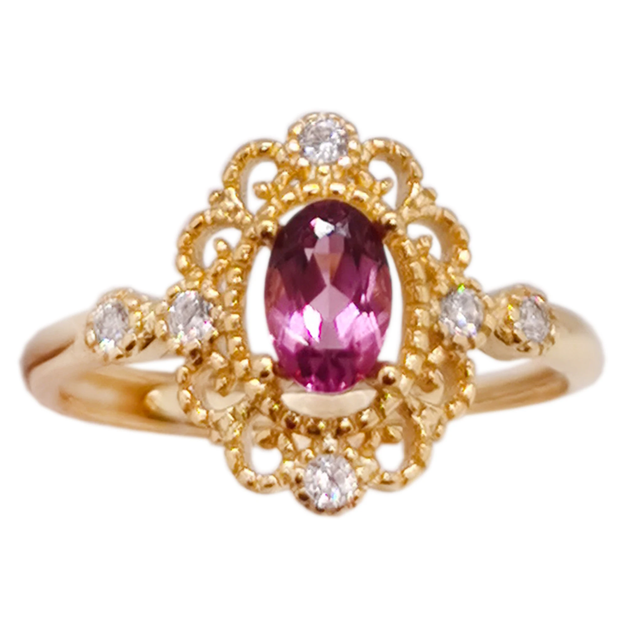 

18K Plating Silver Garnet Ring 4mm*6mm 0.5ct Natural Pyrope Garnet Silver Ring for Daily Wear January Birthstone