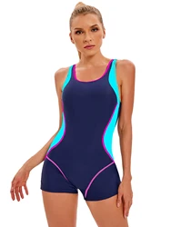 Plus Size Women's Sporty One Piece Swimsuit - 2023 Collection - M (Sky Blue)