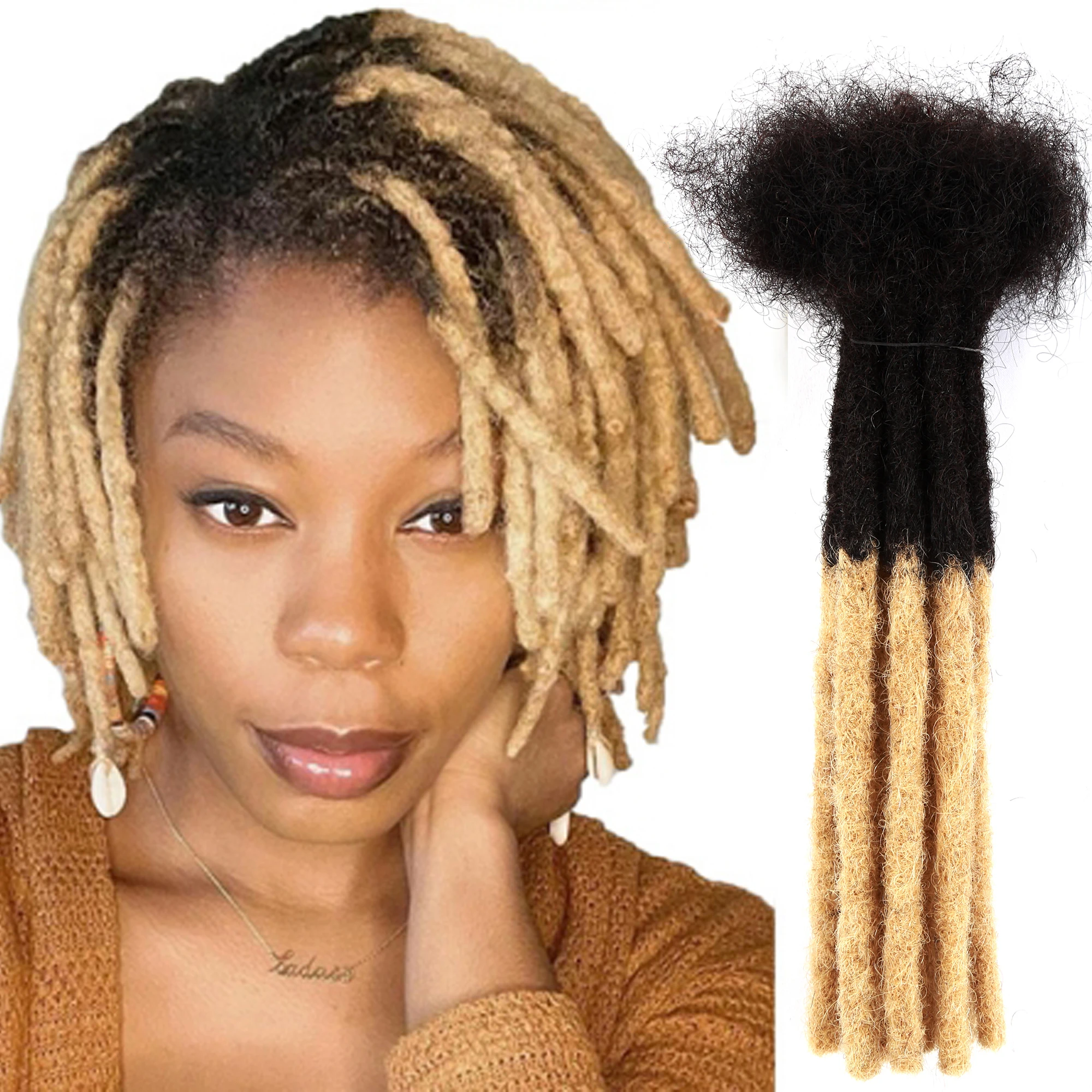 Human Dreadlocks Dread Locs Extensions Kinky Straight Organic Hair For Men/Women Crochet Braids