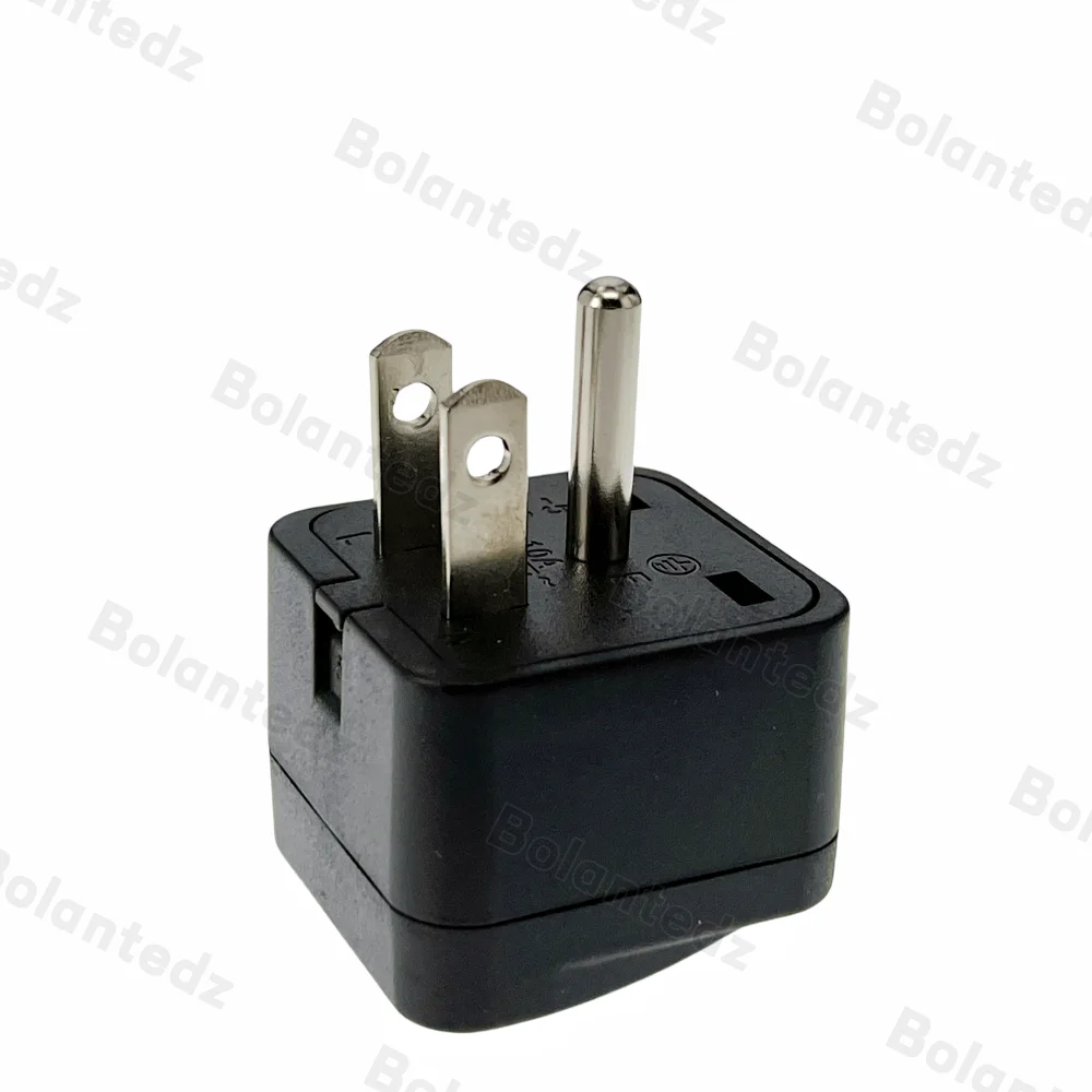 CN/AU/EU to USA Canada 3-pin Travel Plug Adapter (Type B) Convert Europe Australia to American Socket Round Flat Pin