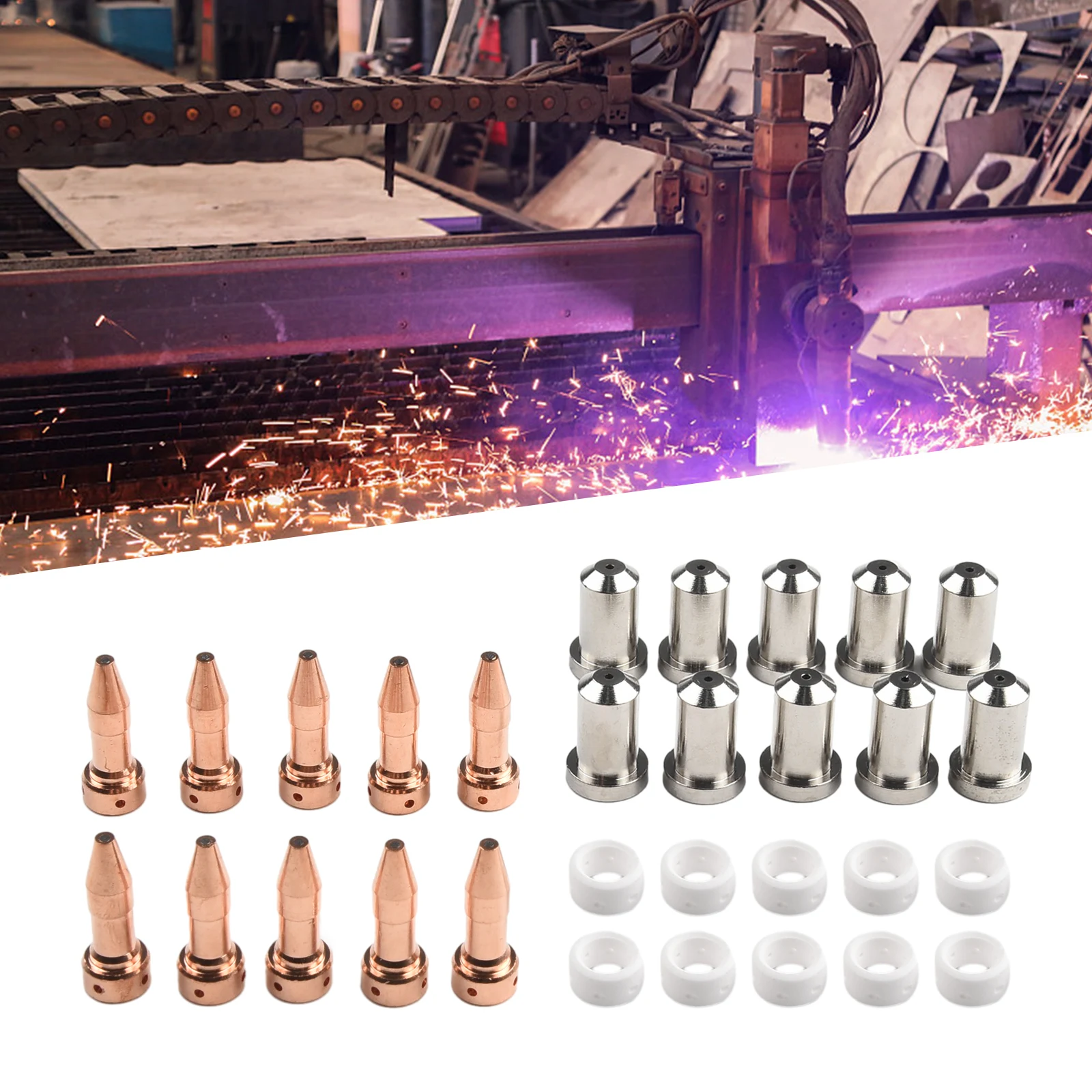 

Achieve Smooth and Clean Cuts with PT 23/27 Plasma Cutter Consumables Electrode Tip Nozzles 33366XL 33367 33418