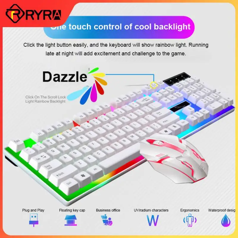 Wireless Punk Sensazione Meccanica Tastiera Mouse Set Ufficio Business Girl Key Mouse Ebay