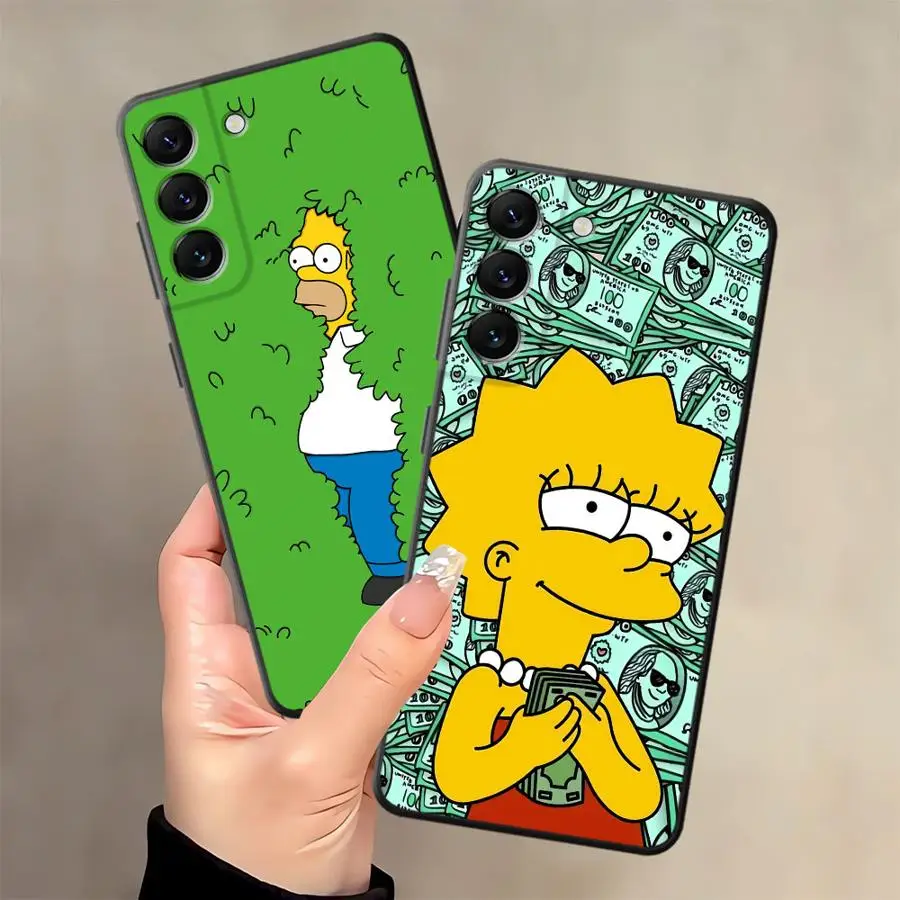 Black Soft Phone Cover with Funny Homer Simpson Design