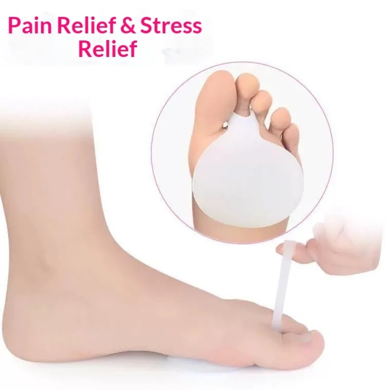 여성용 실리콘 앞발 패드, 통증 완화, 미끄럼 방지, 부드러운 하이힐 슈즈 패드, 발 관리 제품, 신발 삽입 패드