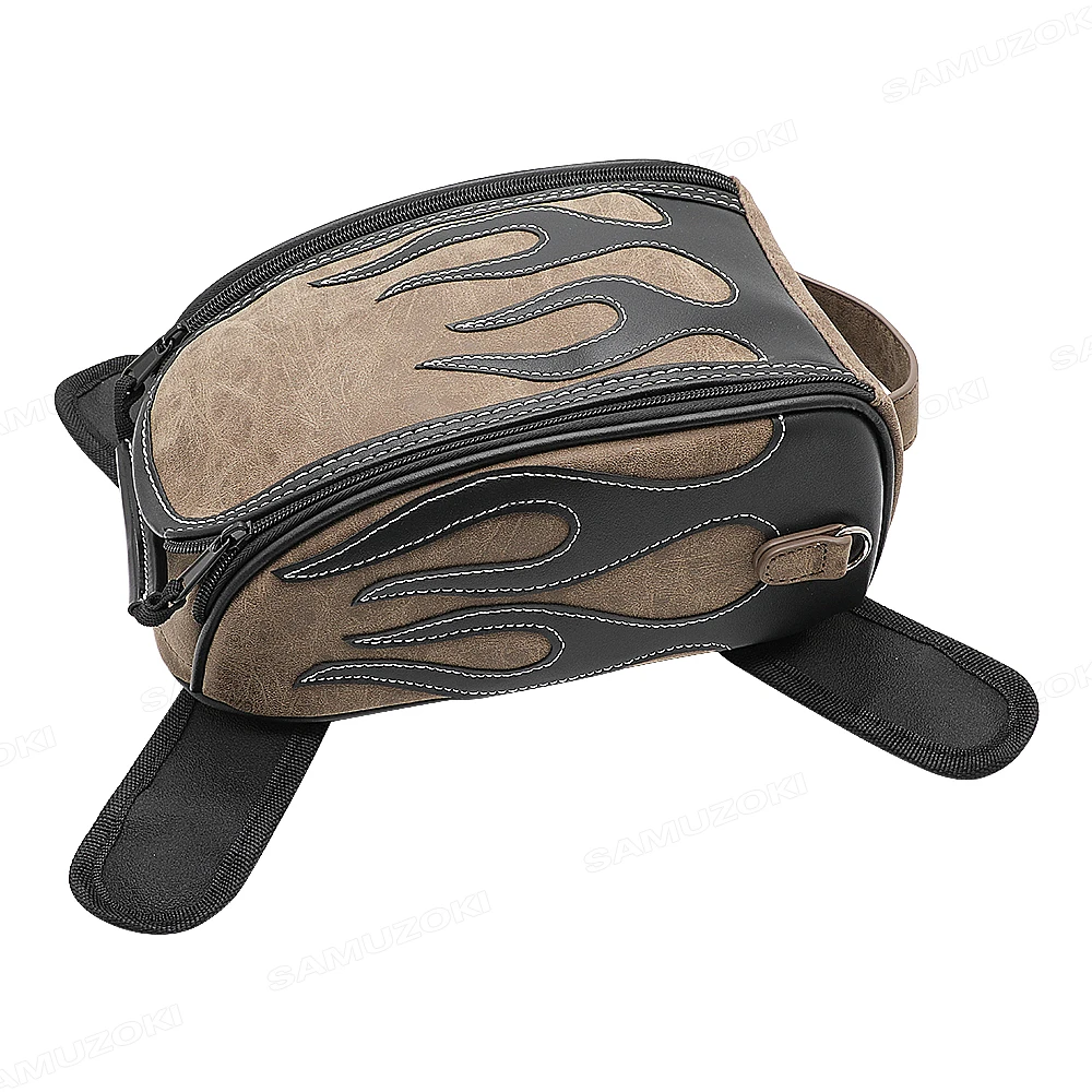 Motorcycle PU Leather Waterproof Oil Fuel Tank Magnetic Travel Bag for Honda CM500 Yamaha Suzuki Harley Sportster BM
