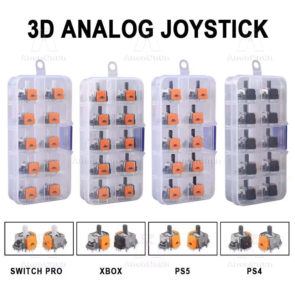 10Pcs Replacement Hall Effect Joystick 3D Analog Sensor Thumb Stick Rocker Module for PS5/PS4/Xbox Switch Controller Repair Part
