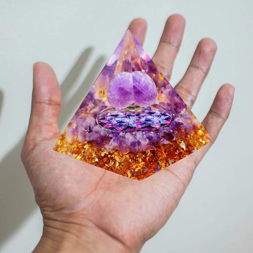 Crystal Orgonite Pyramid Sculpture Meditation Art Craft Mold Orgone Children Holiday Party Birthday Gifts Supplies