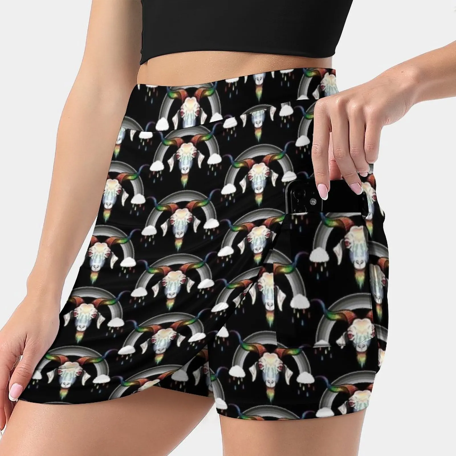 

Rainbow Goat Korean Fashion Skirt Summer Skirts For Women Light Proof Trouser Skirt Goat Goats Animal Mammal Domestic Farm Horn