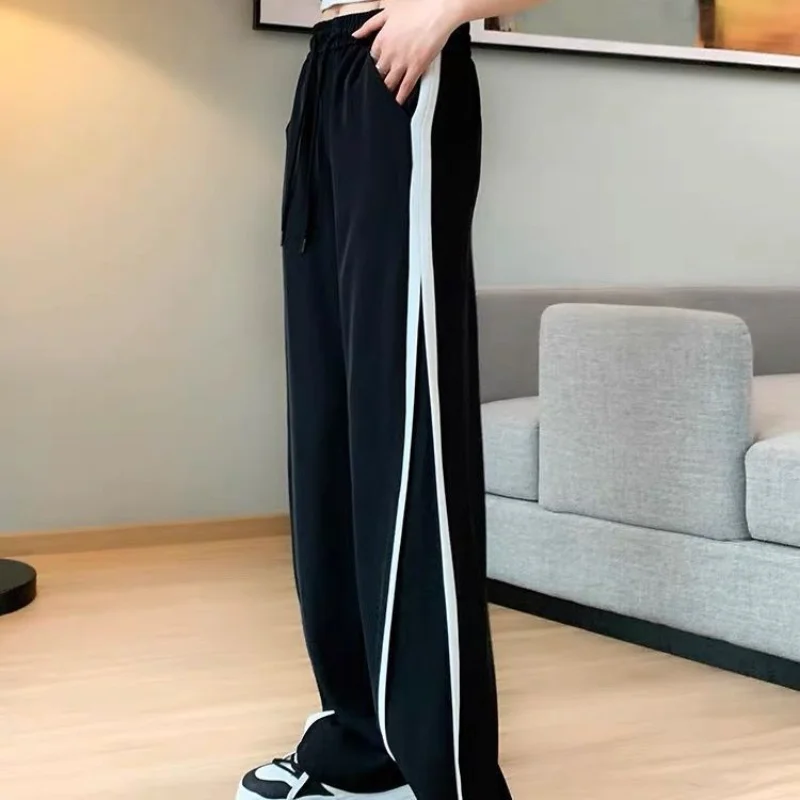 Fashion Casual Women's Set 2023 Spring and Autumn Korean Version Loose Bowknot Patchwork Top Sports Wide Leg Pants Two-piece Set