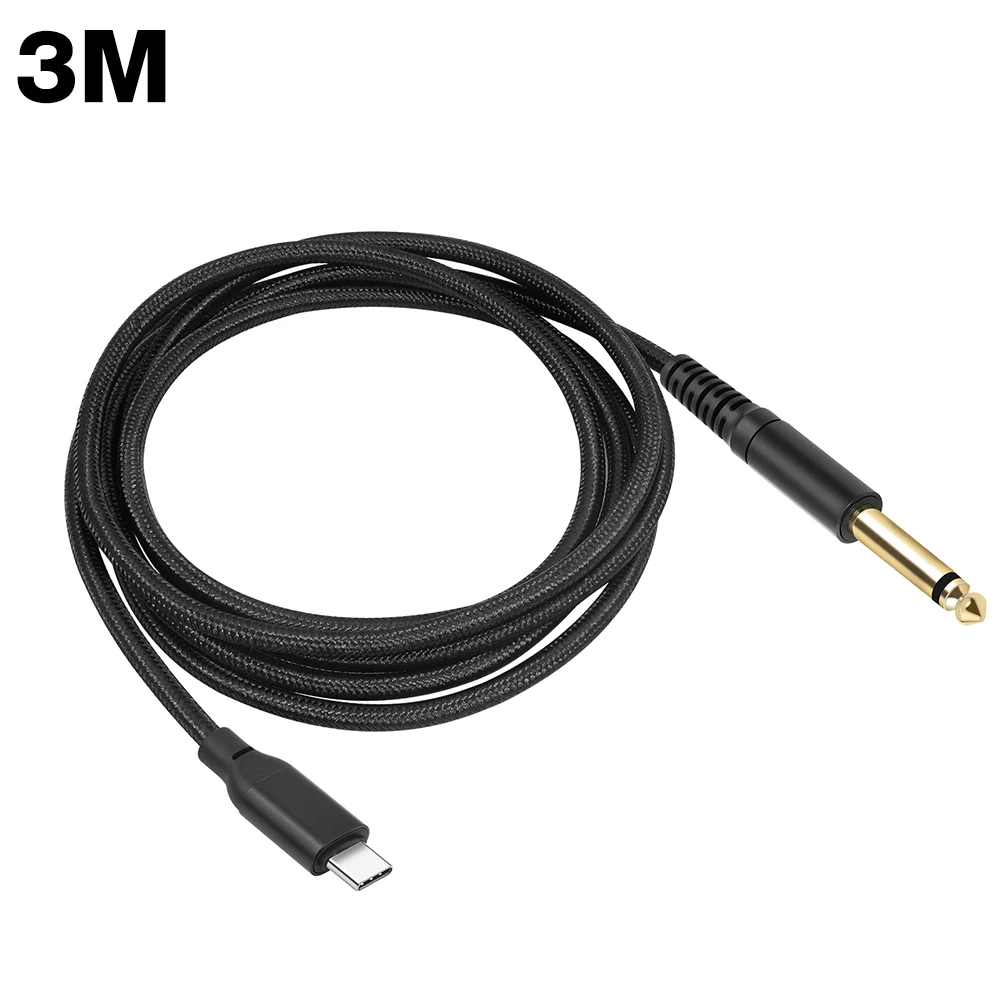 1/2/3M USB C To 6.35mm 1/4 TS Audio Stereo Cable Type C To 6.35mm Aux Jack Cord for Home Theater Mixer Electric Bass Guitar