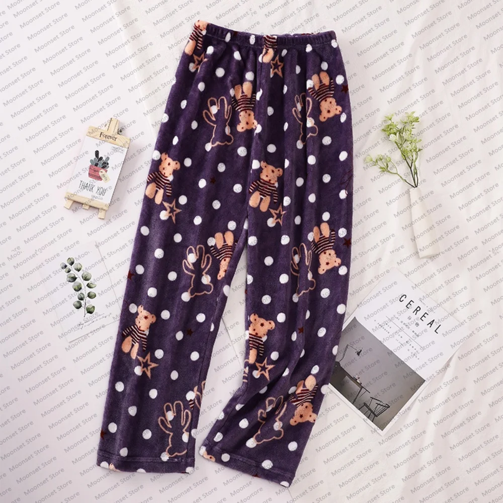 Autumn And Winter Fairy Warm Pants Lazy Person's God Pants Warm Flannel Home Pants Pajama Pants Women's Casual And Comfortable_ecoleips.com
