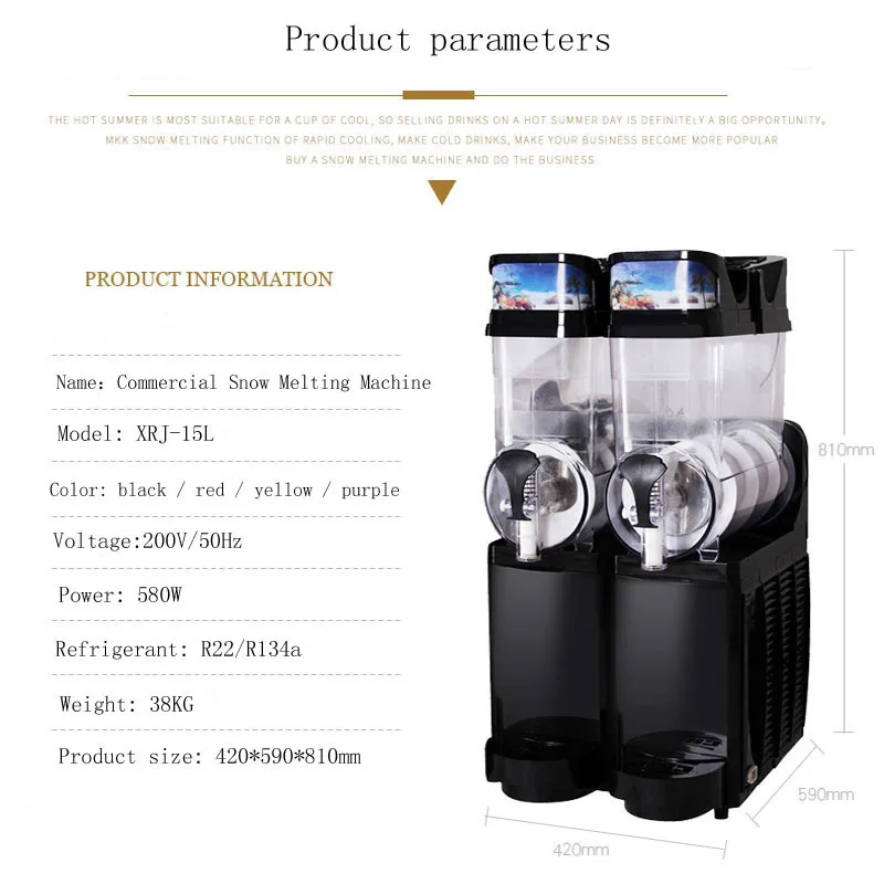 Snow Melting Machine Two Cylinders High Quality Ultra Quiet Blender 220v 110v 4