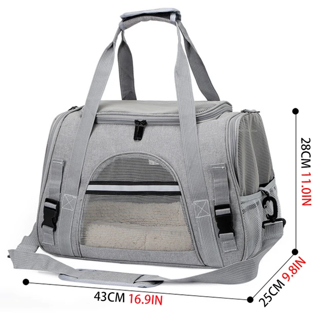 Portable Mesh Shoulder Bag Outgoing Pets Carrier Bags Travel Pets Bags Outdoors foldable breathable transparent cat dog bag 5