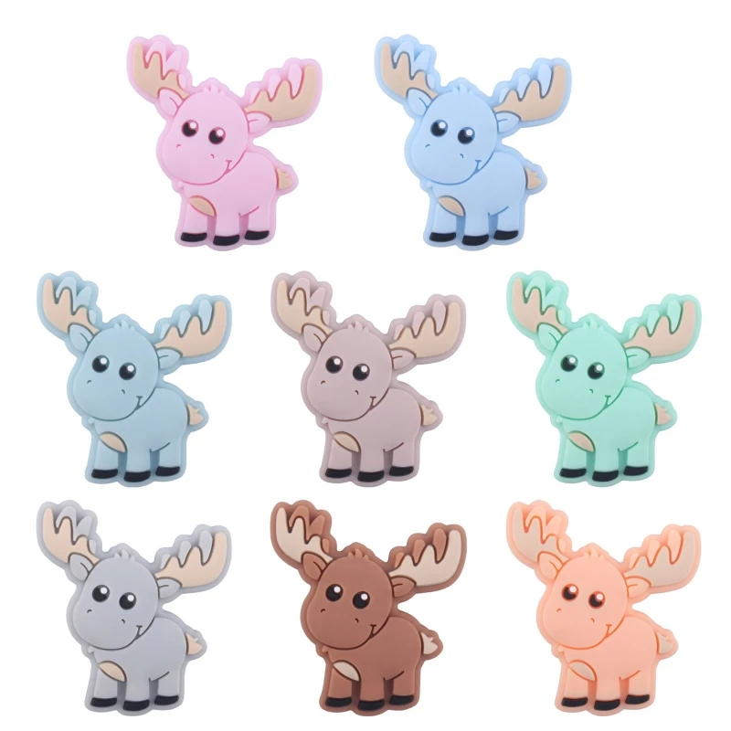 

F62D силиконовые бусины в форме животных, зажим для соски, Наборы для творчества, рельефное прорезывание зубов в морозилке, прорезыватель, жевательный подарок для малышей, мальчиков и девочек