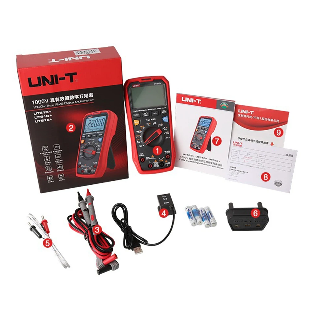 UNI-T UT61D+ UT61E+ Smart Multimeter Handheld Digital Professional Multi Meter 22000 Counts AC DC Ammeter Voltmeter Multitester