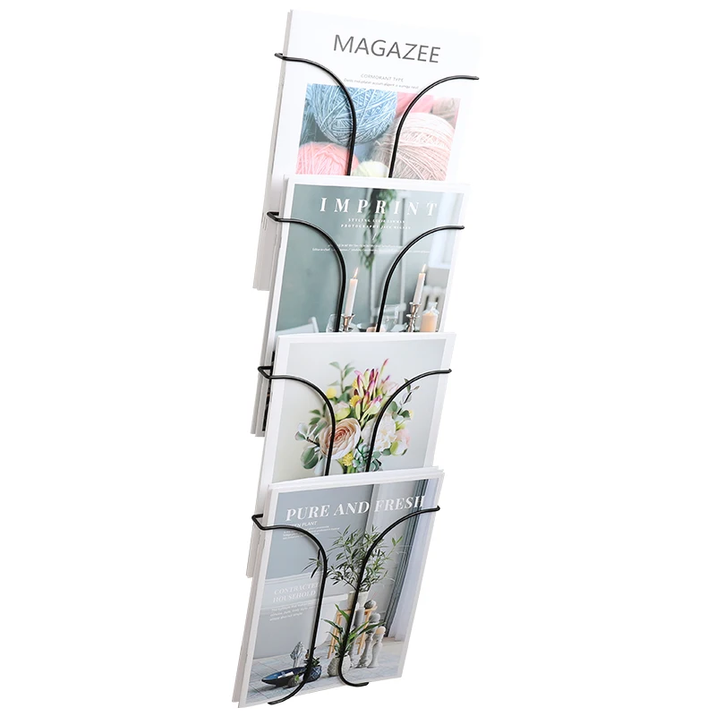 Wall Magazine Rack Floating Shelves Shelf Storage Table Metal Kitchen Office Bookcase Small Desk Furniture Bookshelf Large Book