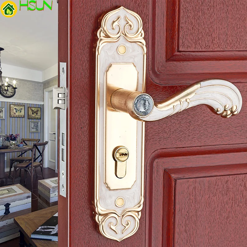 Aluminum Alloy Interior Door Handle Lock Bedroom Door Lock Mechanical
