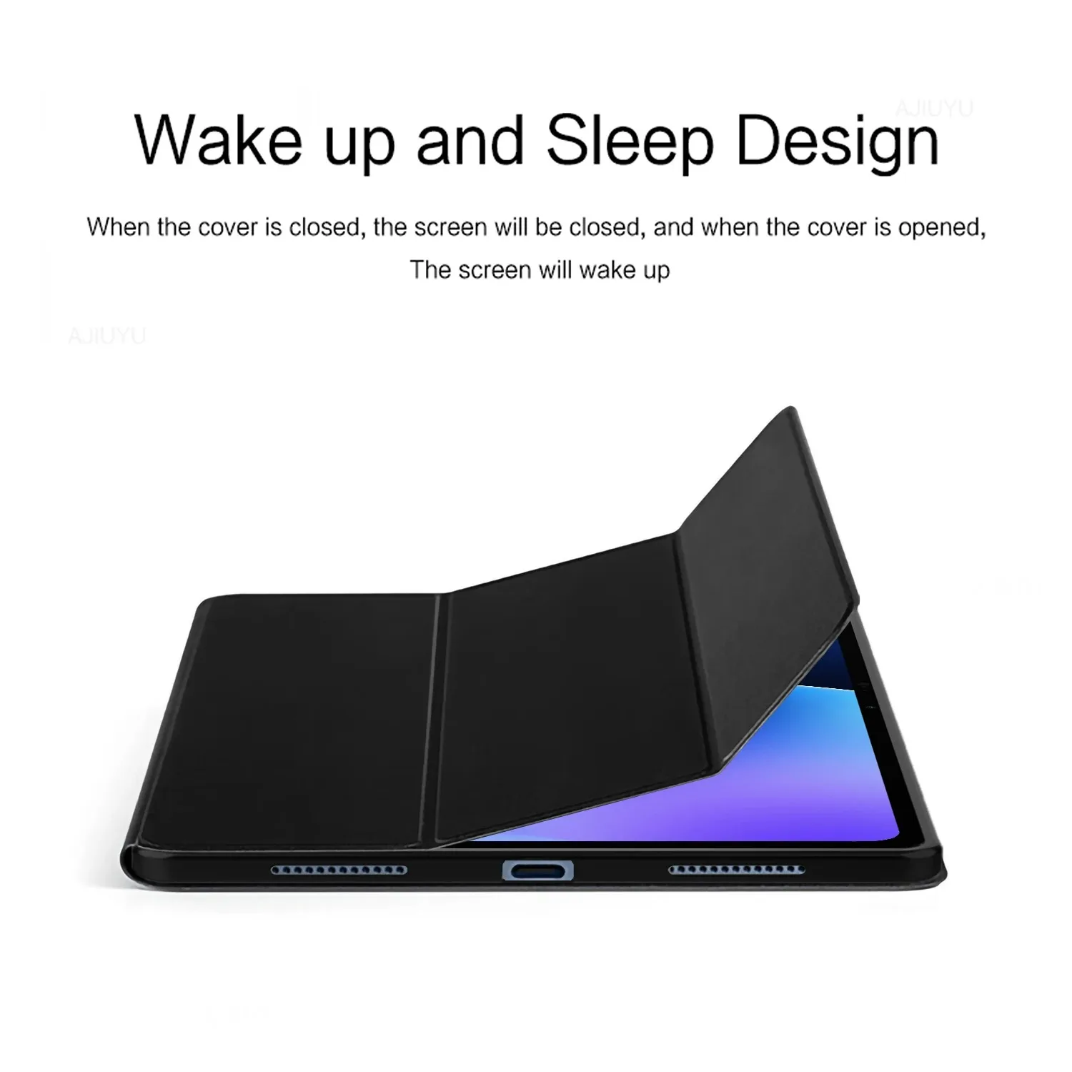 Slim Tablet Case with Soft TPU Back and Auto Sleep/Wake