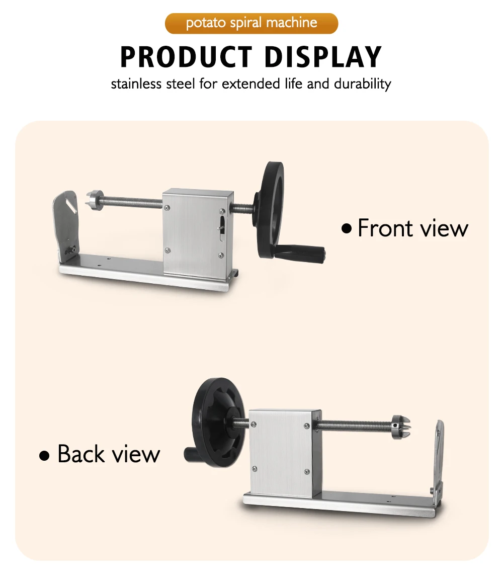 Description Picture 3 of itemITOP Twist Tornado Potato Cutter Manual Spiral Potato Slicer 3 Functions Food Processor Vegetable Curly Fries Twister Slicer