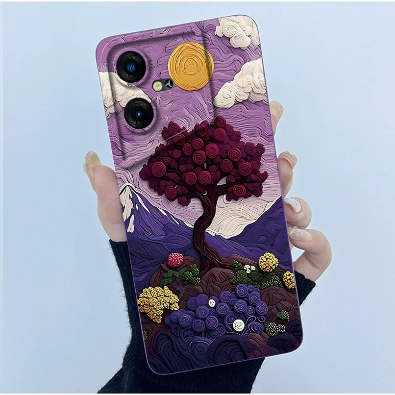 Floral Oil Painting Soft Silicone Phone Case - Fashion Simplicity Design
