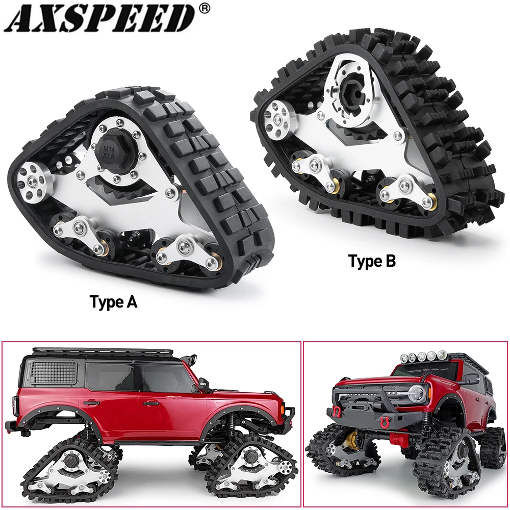 

Автомобильные снежные шины AXSPEED RC, вездеходные гусеницы, колеса Sandmobile, преобразование для 1/10 Axial SCX10 TRX4 D90, обновленные детали