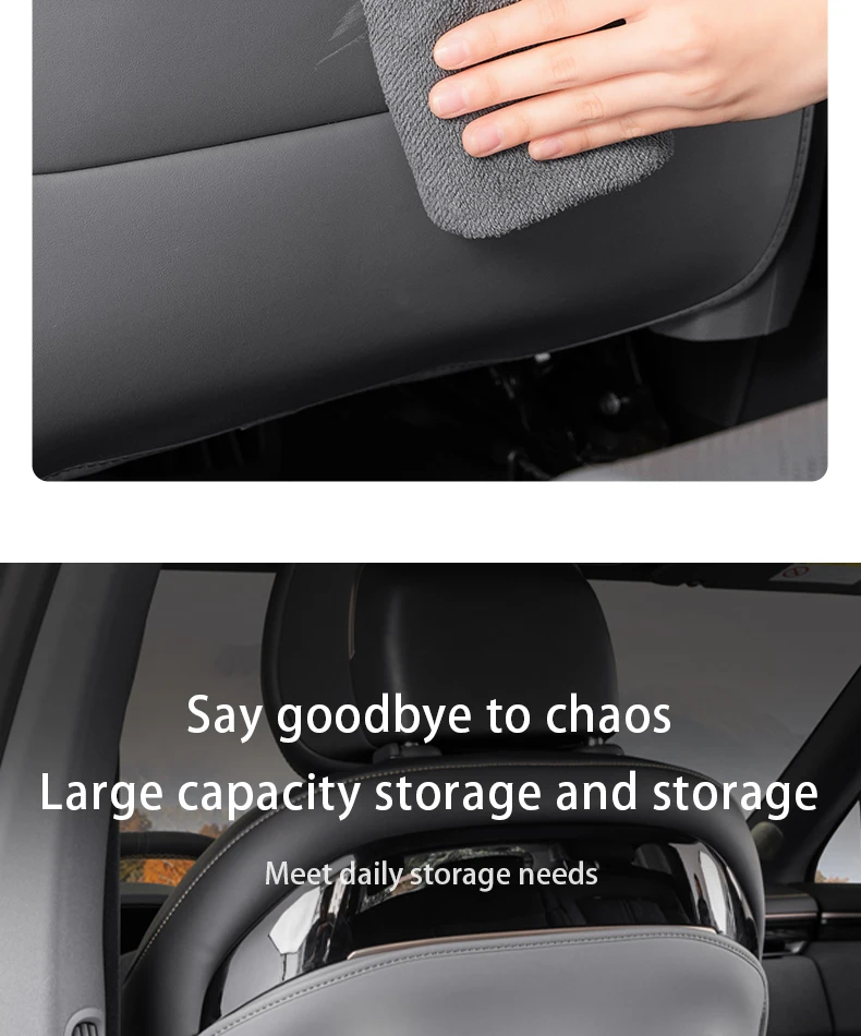 For ZEEKR 7X Multi-functional seat backrest anti-kick pad Tissue bags and cup ba