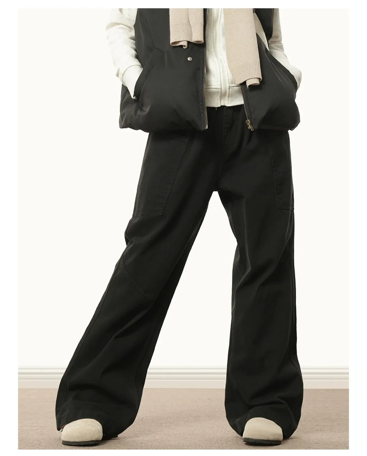 HOUZHOU Cargo Pants for Women Oversize Wide Leg Trousers Female Streetwear Hip Hop Casual Korean Japanese Pocket Safari Style