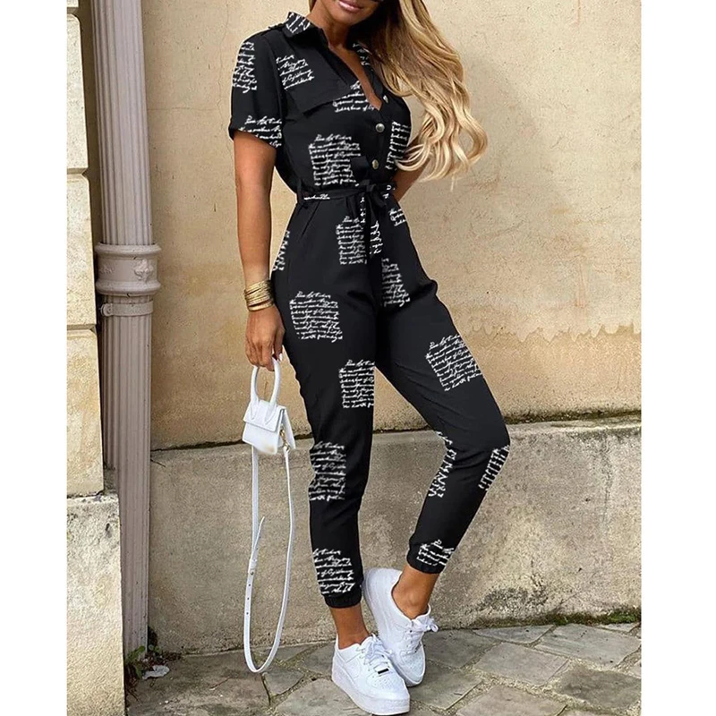 FZ Women's Letter Heart Print Bootcut Jumpsuit main image 0