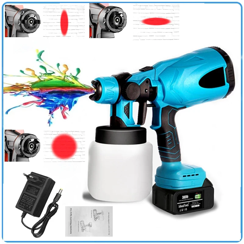 

Electric Spray Gun Paint Airbrush High Pressure Air Sprayer Nozzle Painting Car Tool Kit Battery Portable Cordless Tool Machine