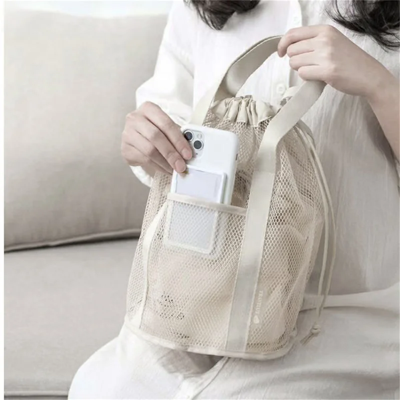 

Складная быстросохнущая Сетчатая Сумка для плавания и дайвинга с ремешком на шнурке, карманная сумка для водного спорта и подводного плавания, ультратонкая дорожная сумка-Органайзер