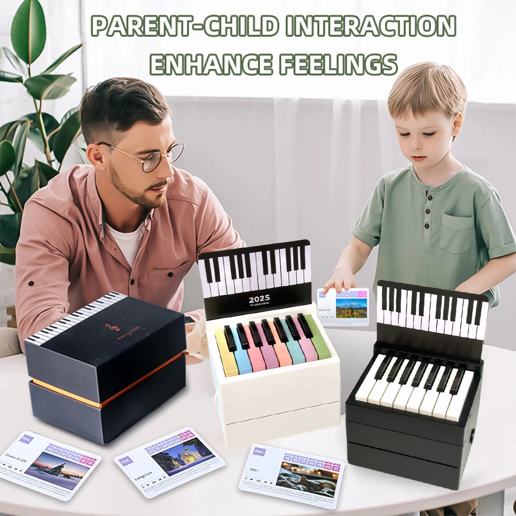 Desktop Mini Piano Calendar Music Sheets Toy Desktop Peripheral Ornaments Piano Desk Calendar Mini Gift for Fans