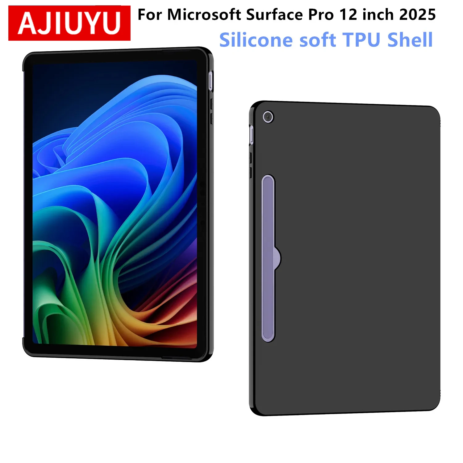 Black Silicone TPU Protective Back Cover
