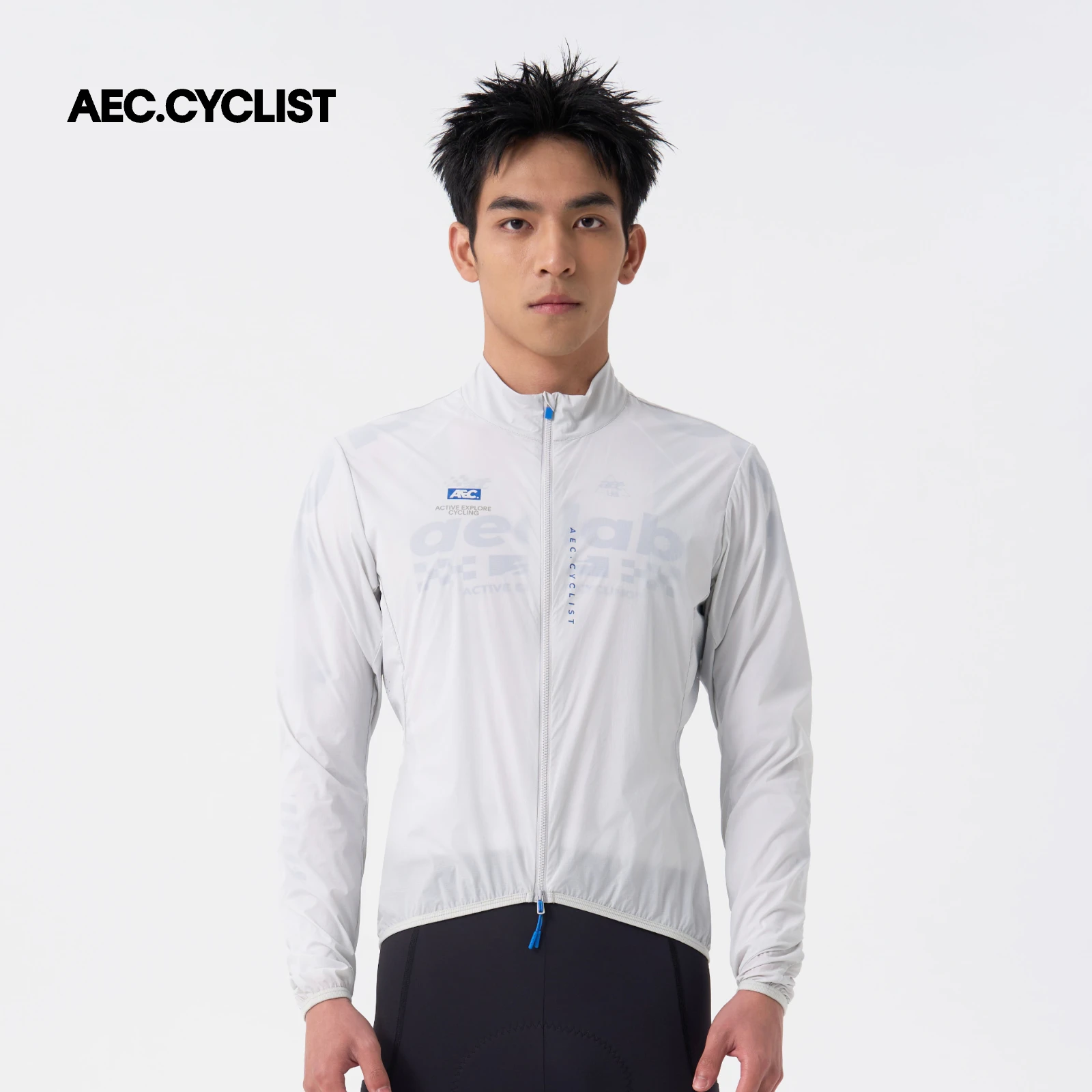 AEC.CYCLIST 남성용 긴 소매 사이클링 재킷 경량 여성용 자전거 코트 아웃웨어 자전거 탑 YKK 지퍼 블랙 그레이