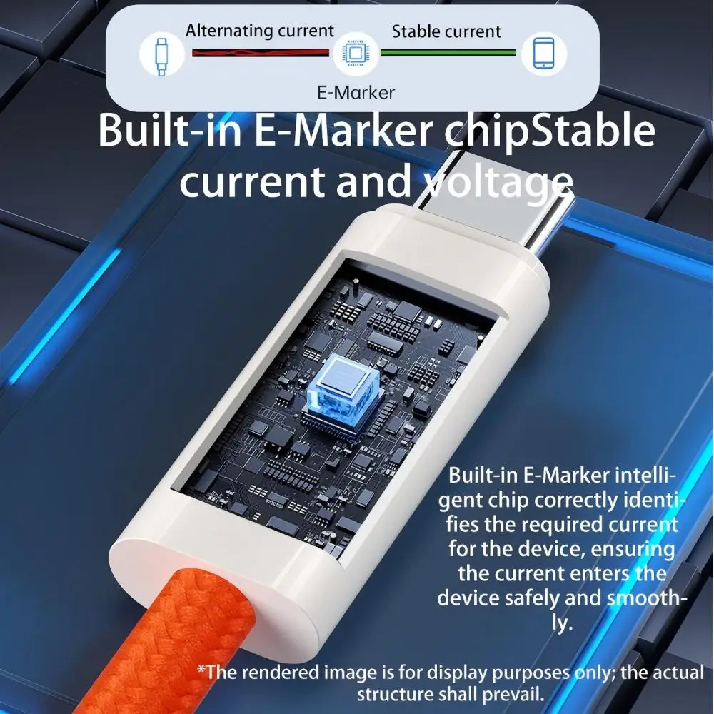 듀얼 타입-C 포트가 있는 USB 5.0 나일론 브레이디드 케이블 240W PD 고속 충전 다기능 데이터 케이블 스크린 캐스팅용