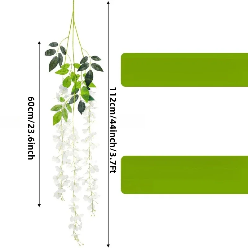 12pcs Wisteria Vine Artificial Flowers Wholesale Trailing Fake String for Home Wedding Party Decor Silk 3