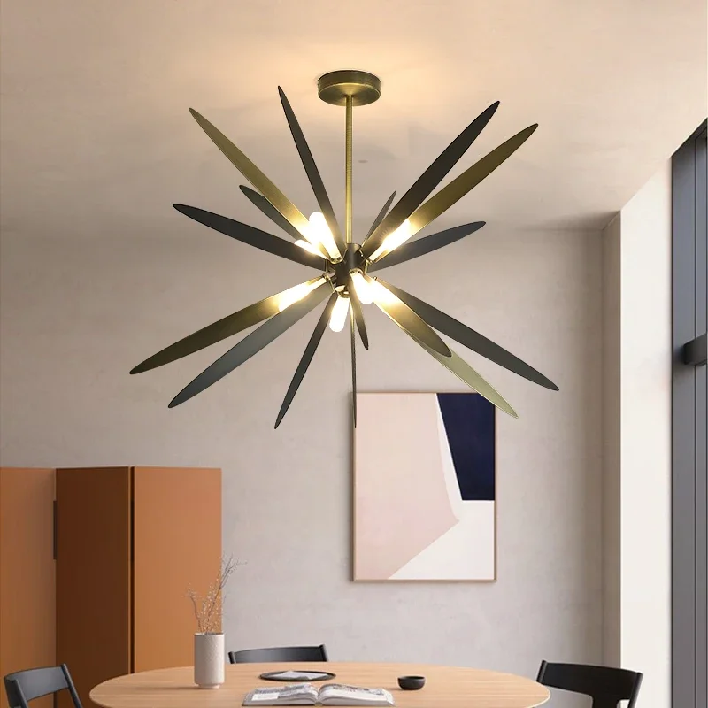 FSS Nordic Black Dragonfly Art Chandelier Light Luxury Living Room Restaurant Cafe Decoration Designer Interior Lighting