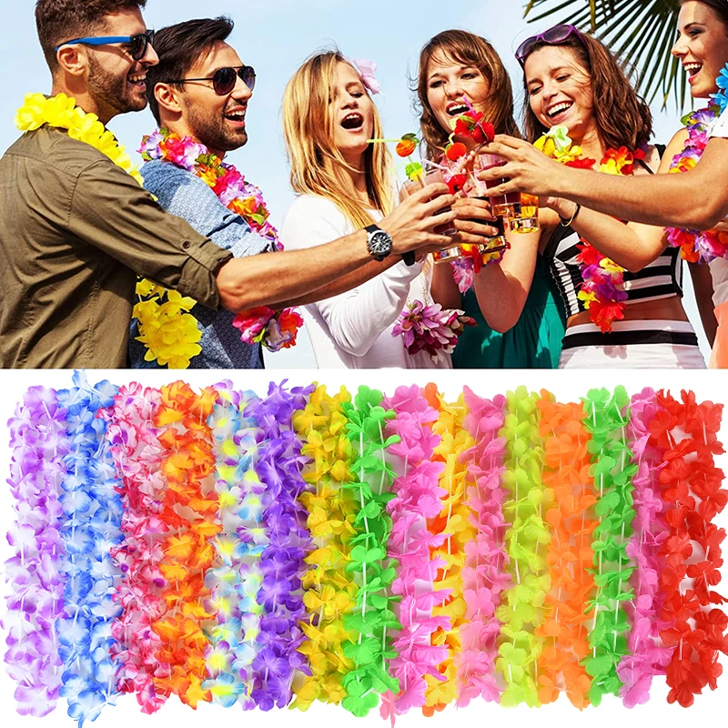 

5/10pcs Hawaiian Wreath Hawaii Leis Summer Tropical Party Decorations Artificial Flowers Garland Necklace Wedding Birthday Decor