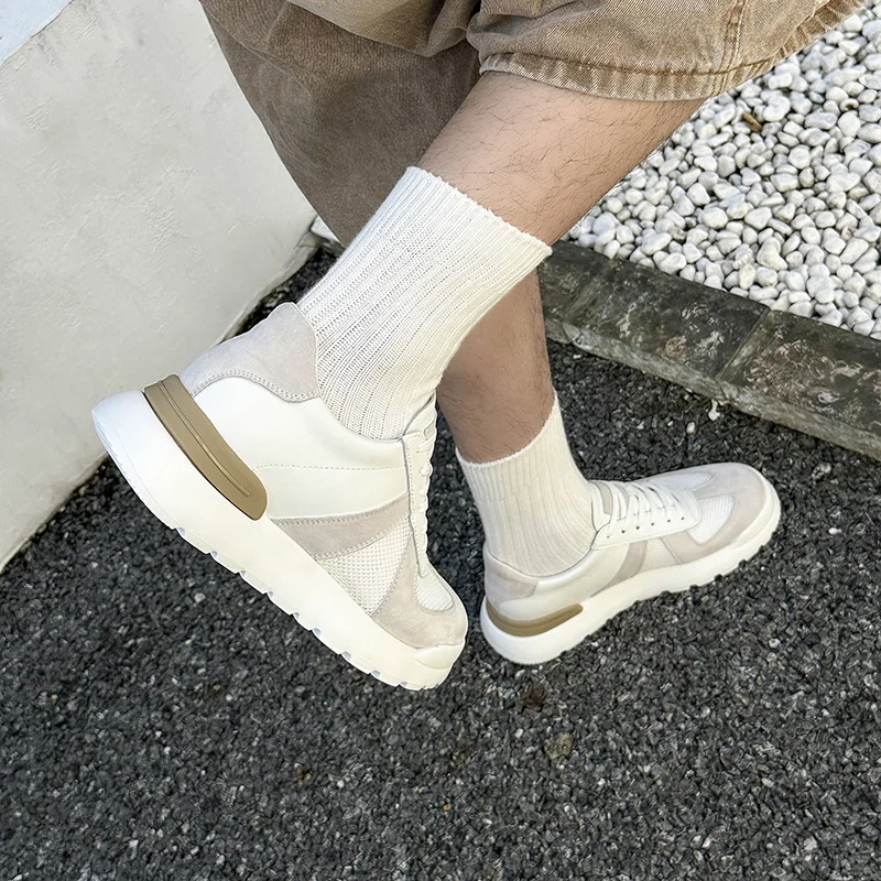 Baskets décontractées homme en cuir véritable pour extérieur_voghion.com